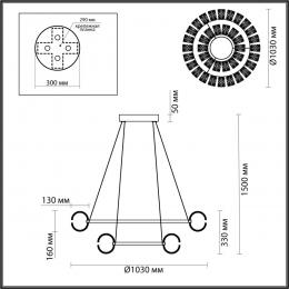 Odeon light 5029/230L L-VISION ODL24 455 хром/металл/акрил Люстра LED 230W 4000K 15663лм MIRAGE  - 2 купить